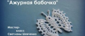 Ажурная бабочка крючком, мастер - класс от Sova Fotina