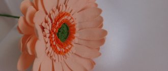 Герберу из фоамирана можно выполнить в любом размере и цвете