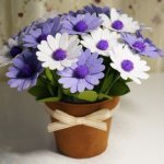 Горшочек с ромашками из фетра
