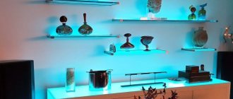 Подсветка полок светодиодной лентой