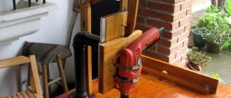Самодельная стойка для дрели из деревянных элементов