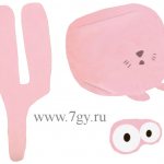 Шаблон котозаяц из бумажки