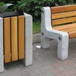 скамейки с урнами из бетона